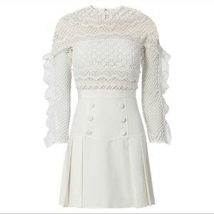 SELF-PORTRAIT Bellis Lace Frilled Sleeves Mini dress UK6/US2